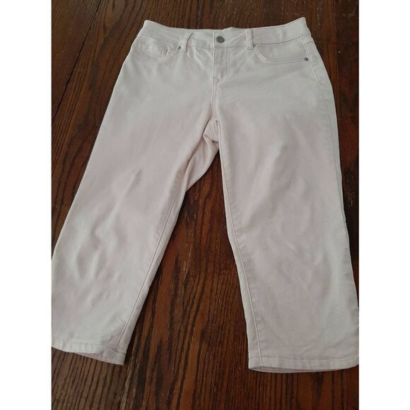 Size 4 d.jeans Lt Pink Denim Mid Rise Bermuda Long Shorts Capris Pedal Pushers - Picture 1 of 4